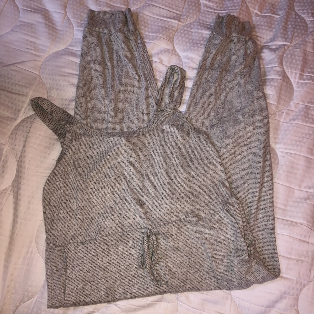 Caution To The Wind Heather Gray Soft Jumpsuit